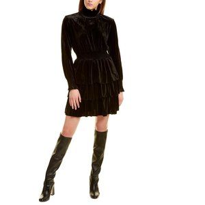 rosewater remi Smocked Velvet Mini Dress